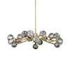 Luxury Hotel Bronze Clear Crystal Glass Part Chandelier Ball with 18pcs Lampshades