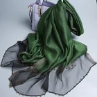 2019 latest style Arabia pearl hijab satin inner muslim head scarf with beads chain