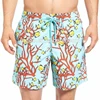 Custom Pattern Print Digital Print Men Beach Shorts Coral & Fish Print Swim Trunks Board Shorts
