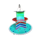 cardboard 3 tier cake pop stand rotating counter snack cake display case