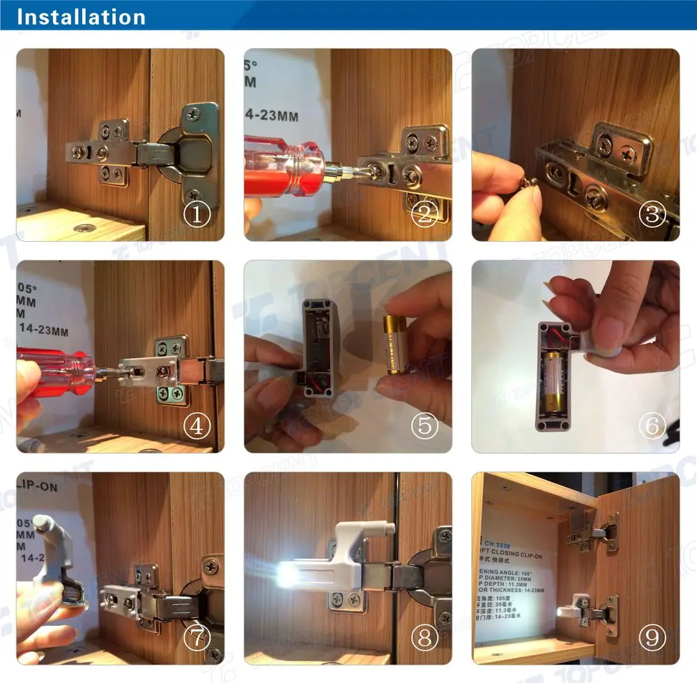 Furniture Kitchen Cabinet LED Hinge Light