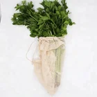 BOSI Wholesale reusable drawstring cotton mesh bag fruit mesh grocery produce net bag