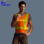 led reflective safety clothing breathable polyester work vest