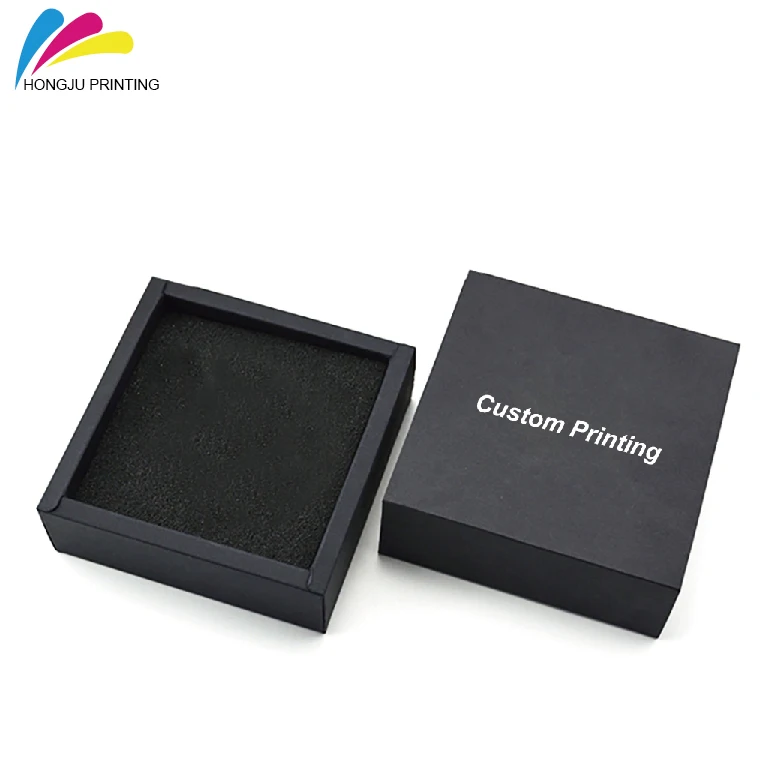 colorful logo custom printed black card jewellery gift boxes