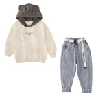 Cute hooded sweatshirt + jeans pants kids clothes set girls boutique clothing 2019 fall