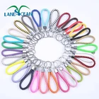 Handmade Woven Leather Keychain Men Women Braided Leather Rope Key Holder Round Car Key Ring For Promotional