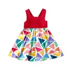 latest kids ruffle clothing baby girl cotton dress with big twirl cidlren dresses for summer wear