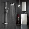 Europe Italy Modern Bathroom Surface Mounted 2 way Exposed Thermostatic Bar Bath Chrome Brass Shower Column Water Mixer Tap Set