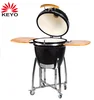Outdoor ceramic kamado charcoal barbecue grill cheap used big black egg china clay bbq mobile grill