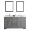 60 inch double sink grey modern shaker style knocked down waterproof commerical bathroom vanity cabinet