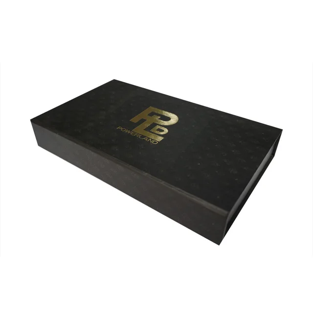 gold stamping folding packaging cardboard gift box black paper