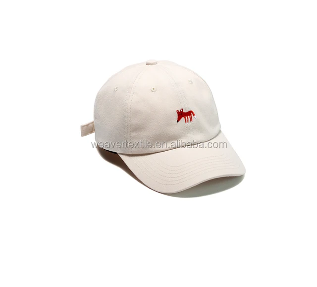 animal embroidery baseball cap red little fox curve brim cap hat