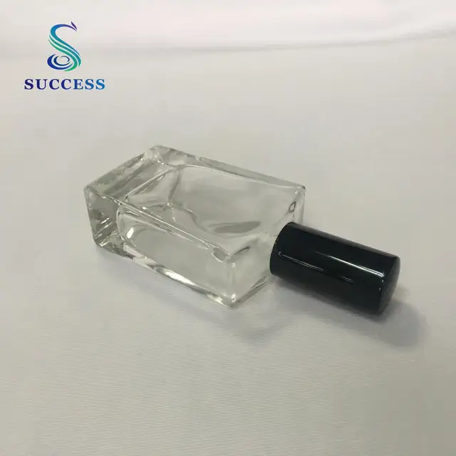 60ml crystal clear perfume glass bottle with aluminum pump