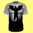 Unique design silk print T-shirt wholesale round neck / T-shirt with wings