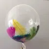 transparent balloon fill with feather balloons