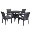 Outdoor Restaurant Furniture Wicker Rattan Round Patio Dining Table and Chair Garden Set