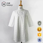 Fashion Cotton Casual Poplin Embroidered Fabric Ladies Tops and Blouses