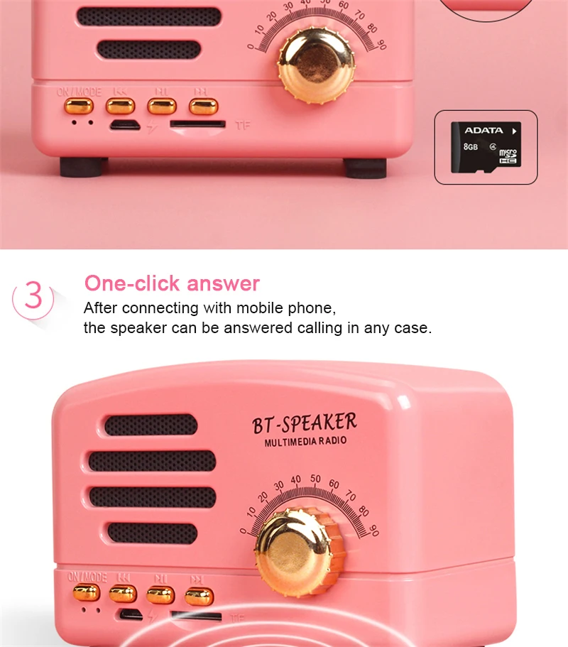 Logo Printing OEM On Stock TF card Bluetooth speaker with fm, mini portable bluetooth speaker fm radio - ANKUX.COM