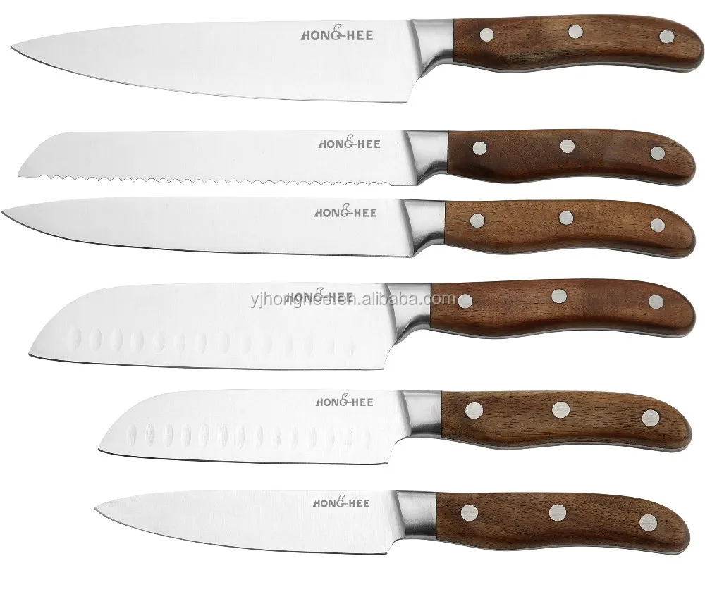 Acacia Wood Handle Kitchen Knife Set