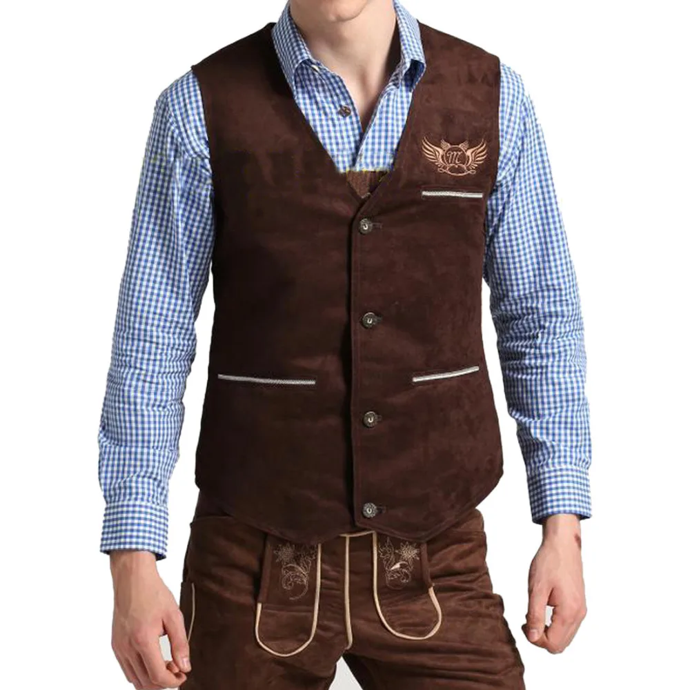 2015 Bavarian Oktoberfest Faux Leather Men's National Wind Vest European and American palace style