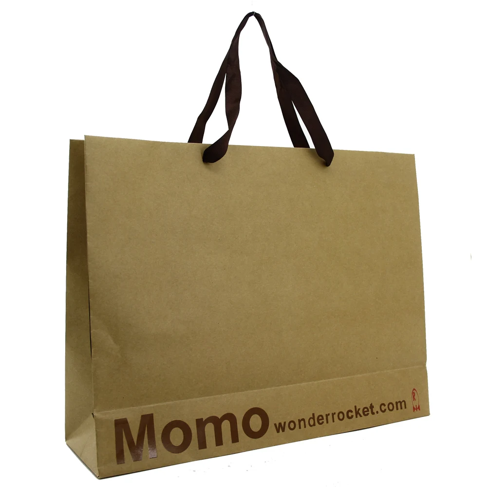 stand up custom gift bag brown kraft recycle paper bag