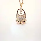 Fashion Charm Genuine Rex Rabbit Fur pom pom for keychain/ handbag pendant with fox head