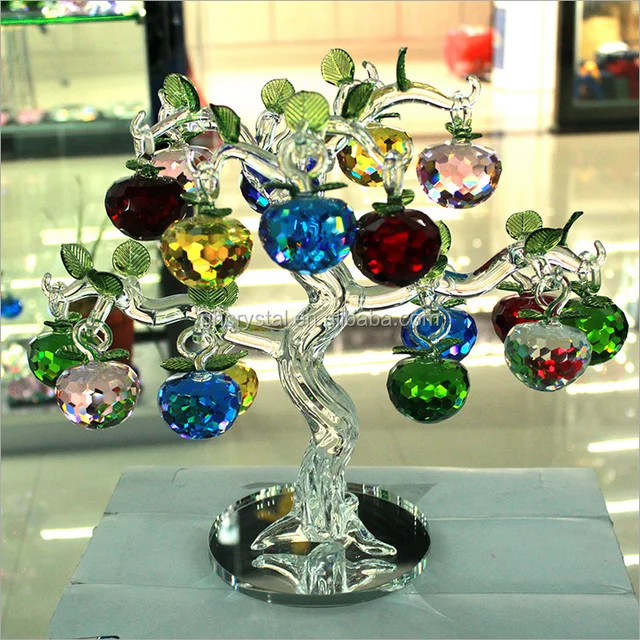 fashion k9 crystal new design crystal apple tree for home