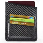 Fashion Portable Light Money Coin Case Carbon Fiber RFID Blocking Holder Credit Card Business Men Wallet