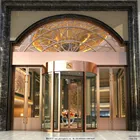 Unique and luxurious style hotel crystal curved rotating automatic door