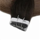 16 inch to 22 inch double drawn tape human virgin brazilian straight hair extensions