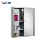 Double Side Sliding Glass Door Stainless Steel Bathroom Storage Chinese Medicine Cabinet