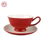 Wholesale customer design solid color porcelain antique tea cups antique and saucers