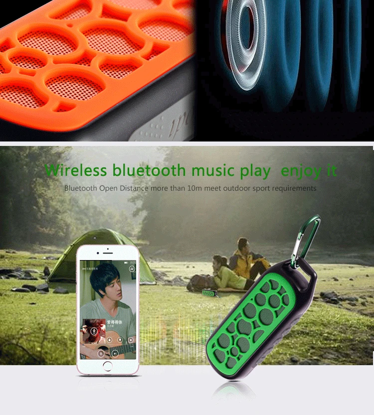 2016 Waterproof portable bluetooth speaker bass
