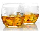 12 oz Etched Globe Whiskey Glasses Great for Gift Giving or Home Bar Set of 2 Pack