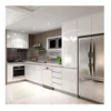 White High Gloss Lacquer L shape modular small kitchen unit cabinet designs