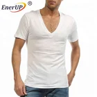 Mens sweat proof crew neck undershirts with underarm shields sewn-in