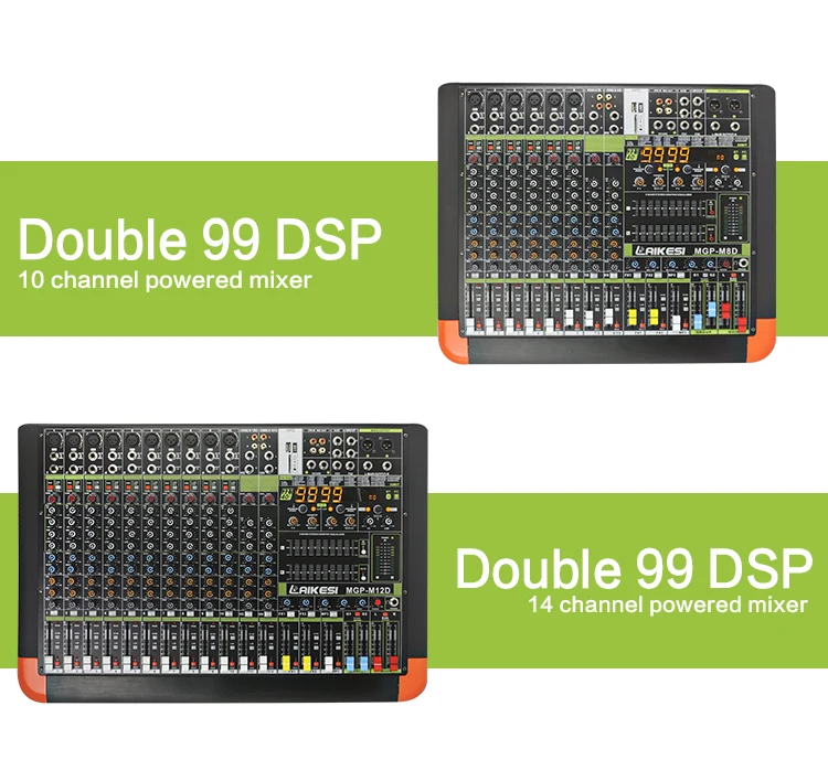 Mezclador de audio profesional con mezclador de efectos digitales Double 99