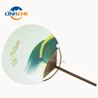 Paper Fan China Hand Paper Fan Promotional Both Side Printing Paper Round Hand Fan