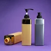 350ml 500ml 750ml golden HDPE plastic shampoo bottles packaging