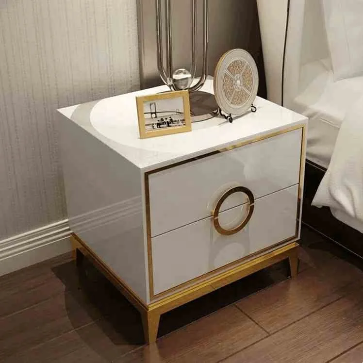 2 gavetas espelhado mobília do quarto venda quente cama de luxo mesa lateral em estoque