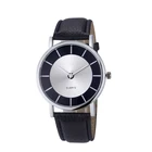 High quality fashion black leather strap classic wrist watches women wood watch lady