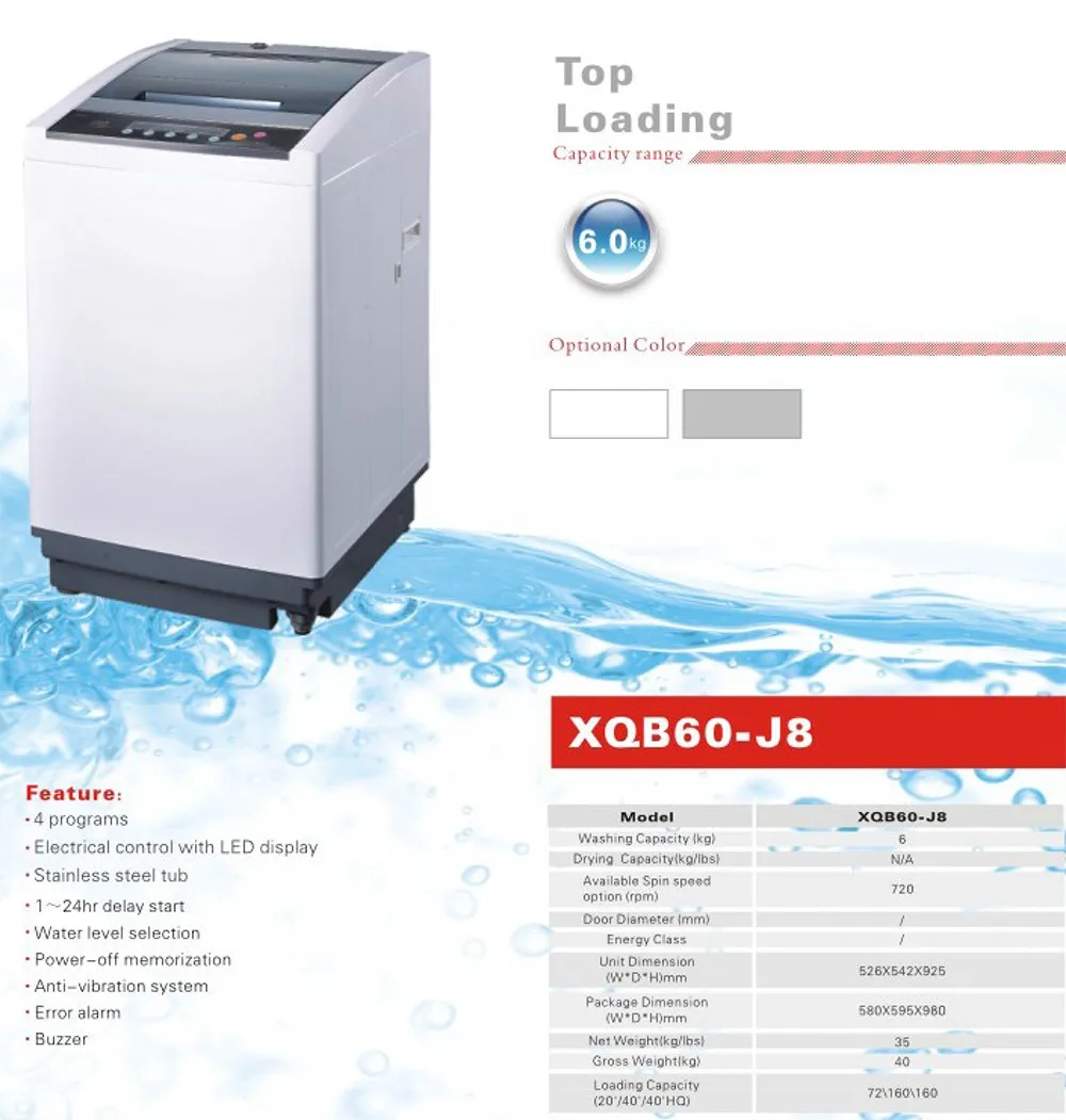 2015 new LED/LCD display top loading washing machine