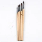 Professional 5pcs Natural Wood Handle Watercolor Brushes Pony Hair Art Paint Brush for Kids Artist Painting