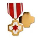 cheap novelty punched oblique metal material white nickle plated paper stick mirror effect shooting medals with ribbon