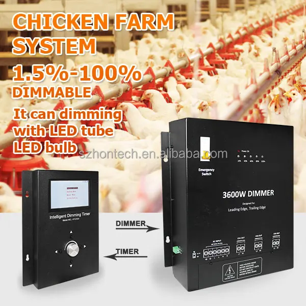 T8 Led Dimming System 3600w Dimmer And Timer For Chicken Farm/ Poultry