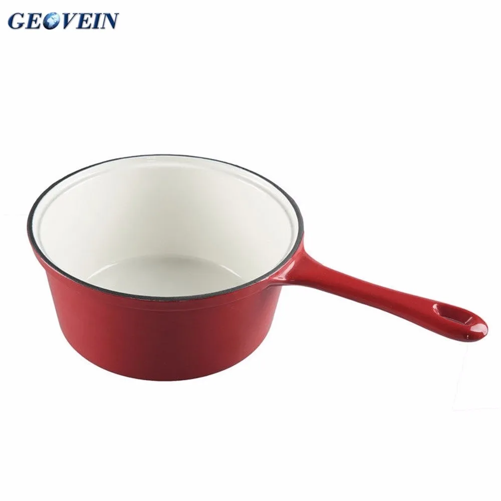 double side milk pot covered cast iron enamel sauce pan