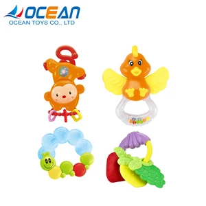 newborn gift educational toys monkey bird shape  baby rattles