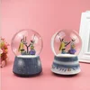 Birthday gift rotating crystal ball music box resin crafts