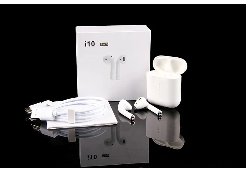hot selling touch control waterproof wireless earphone i10 with wireless charging and charging box auto connect - ANKUX.COM