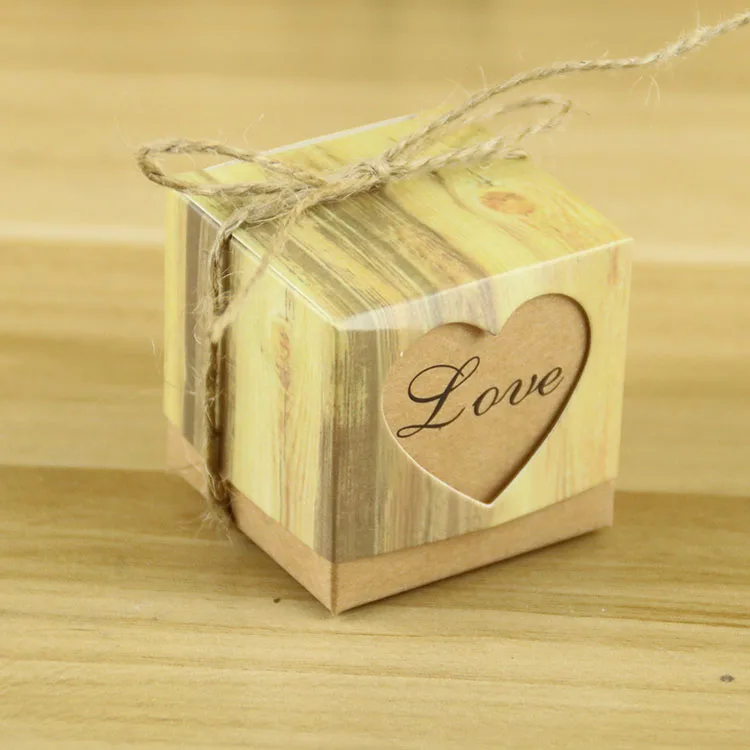 classical hollow heart shape custom kraft  gift paper  box with
